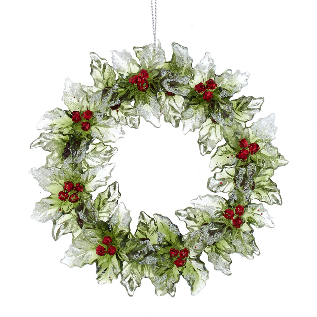 5.2" Wreath Ornament – Festive Christmas Decoration with Glitter Accents